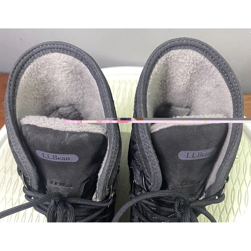 L.L. Bean Women‎ Insulated Winter Snow Ski Boots Black Waterproof Primaloft 6.5M